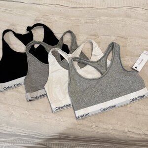 Calvin Klein Modern Cotton Bralette Set (Black / White / Grey)